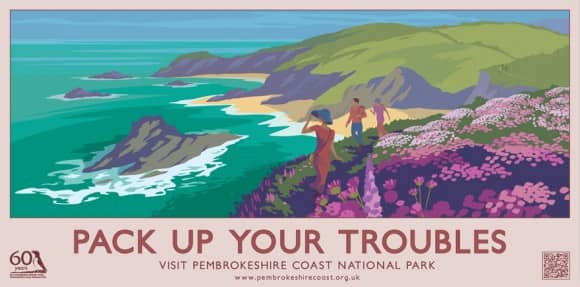 Pack Up Your Troubles Pembrokeshire Coast Poster