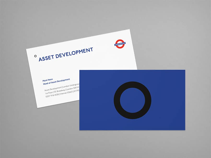 tfl london underground asset-development business cards
