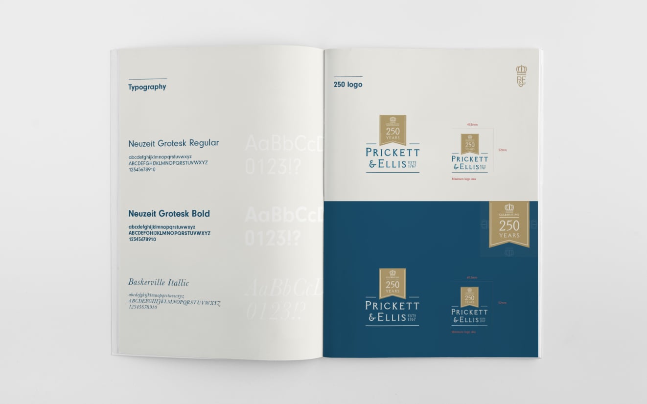 Prickett & Ellis Brand identity