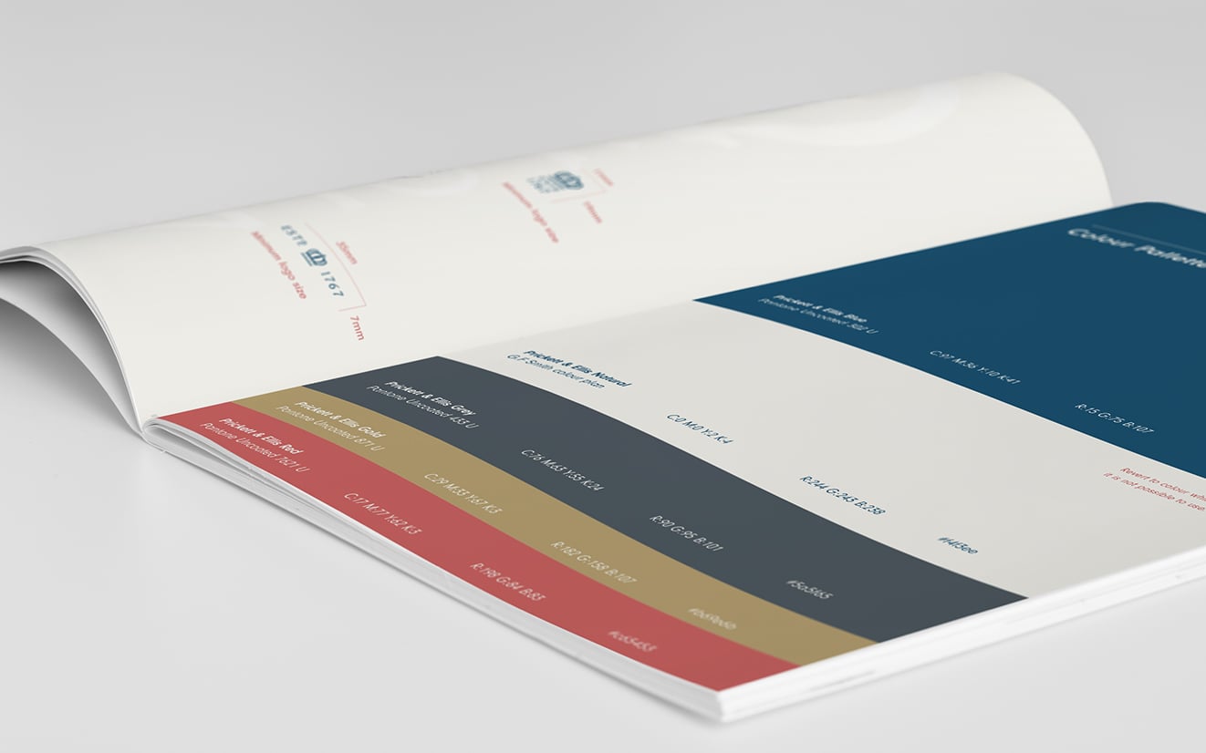 Prickett & Ellis Brand identity