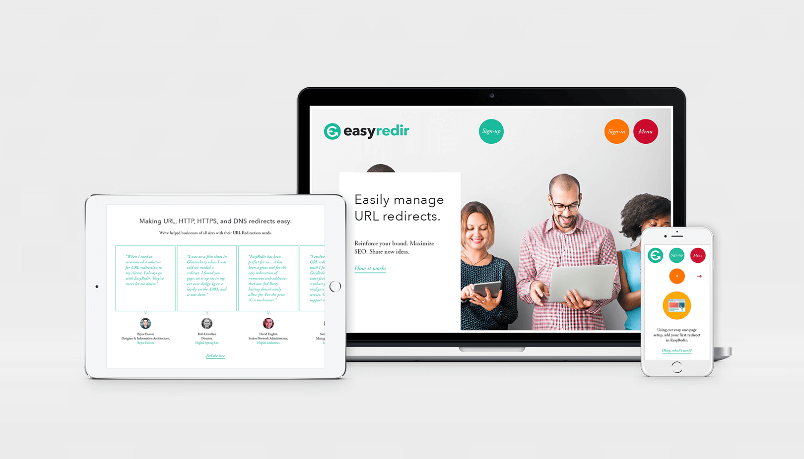 easy redir website responsive design