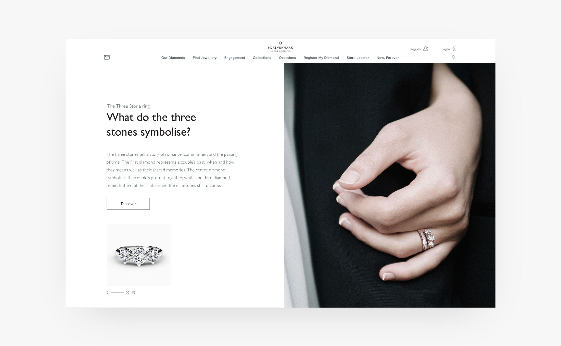 ux digital design forevermark web module product