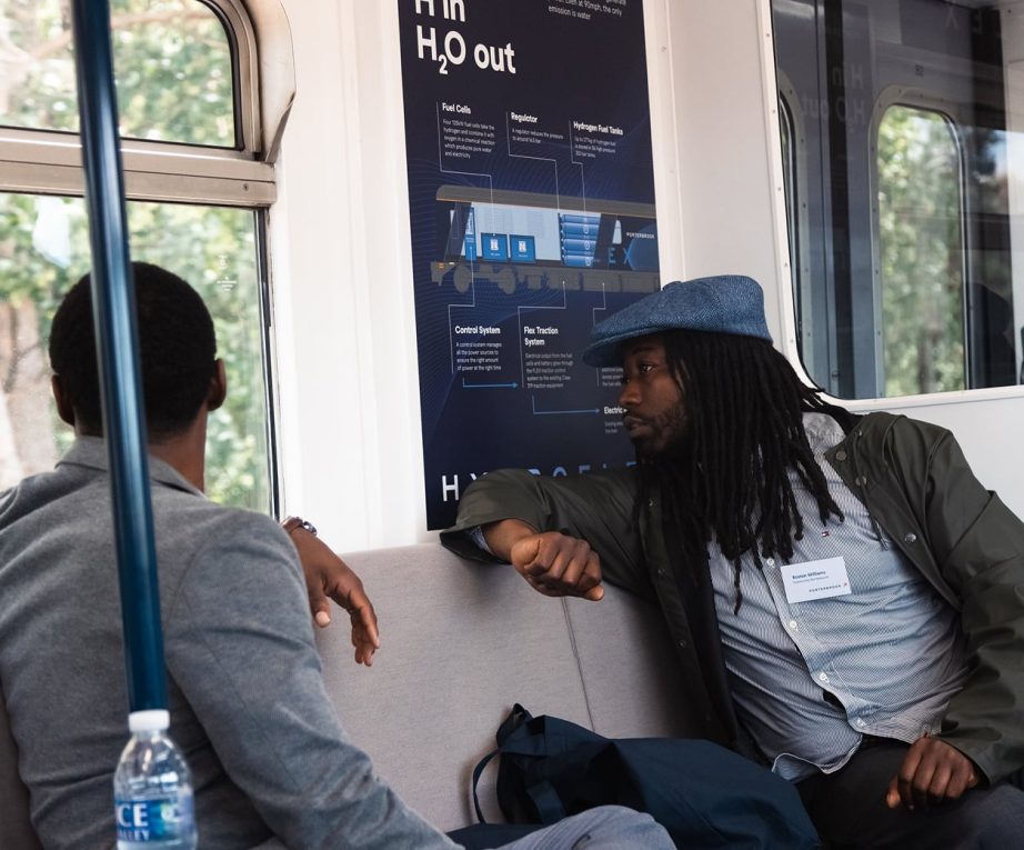 Hydroflex branding on board the train